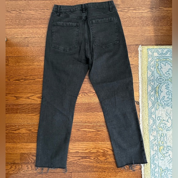 High Rise Slim Straight Black Jeans - Picture 5 of 8